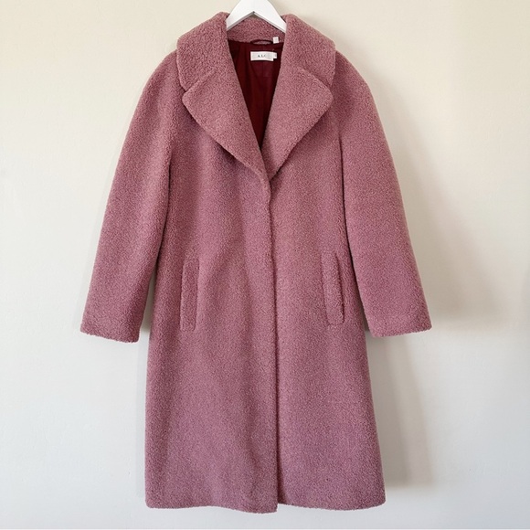 A.L.C. Harlan Open-front Faux-fur Coat In Mauve - Picture 1 of 16